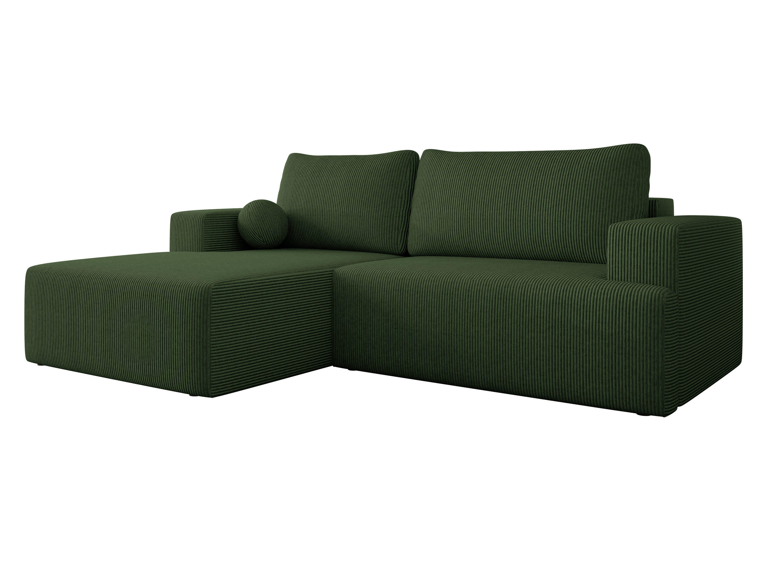 ECKSOFA Mivo Cord, Seite: Links - Schwarz/Grün, Holz/Kunststoff (266/163cm) - MIRJAN24