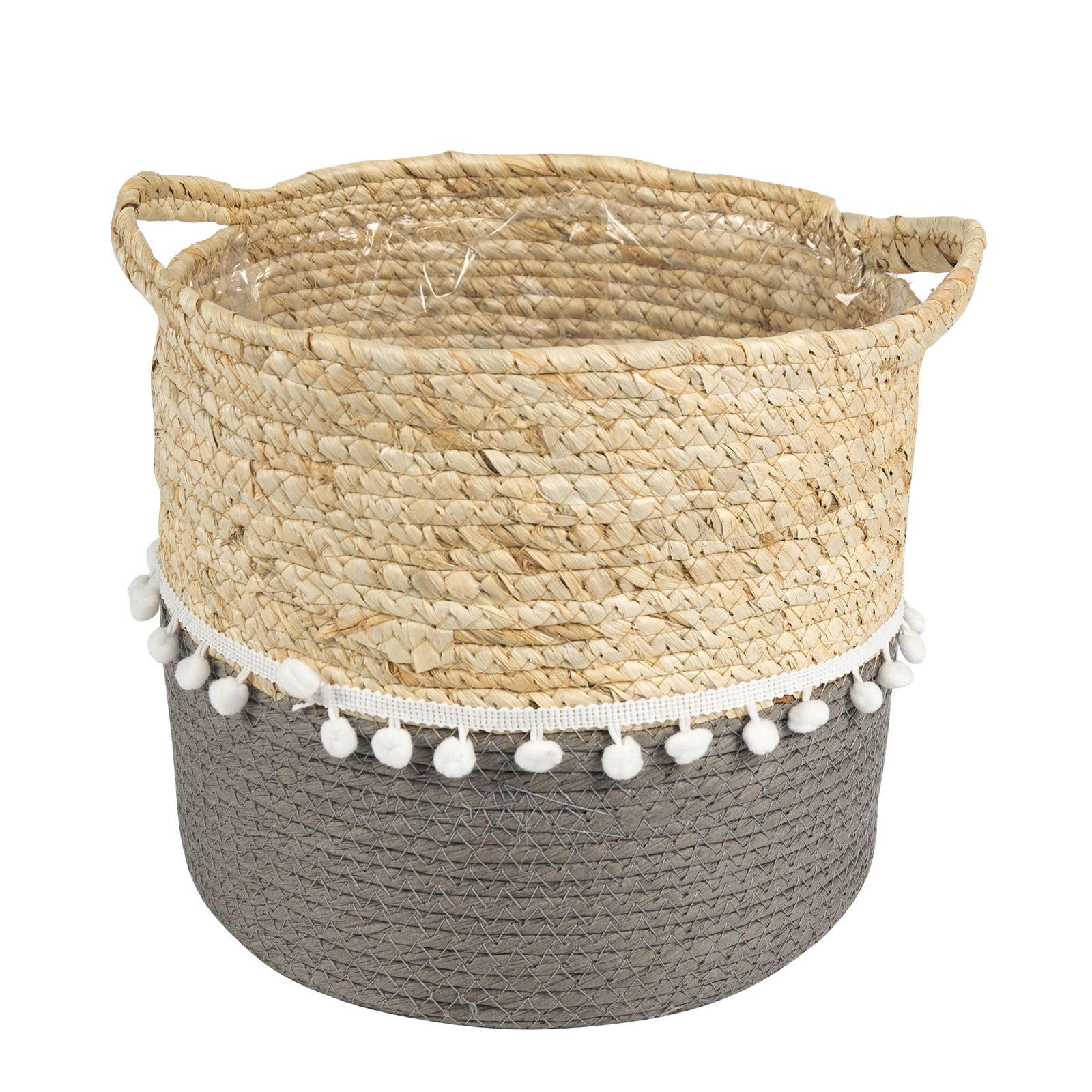 PFLANZKORB YUMI - Grau, Kunststoff (32/39cm) - IDIMEX