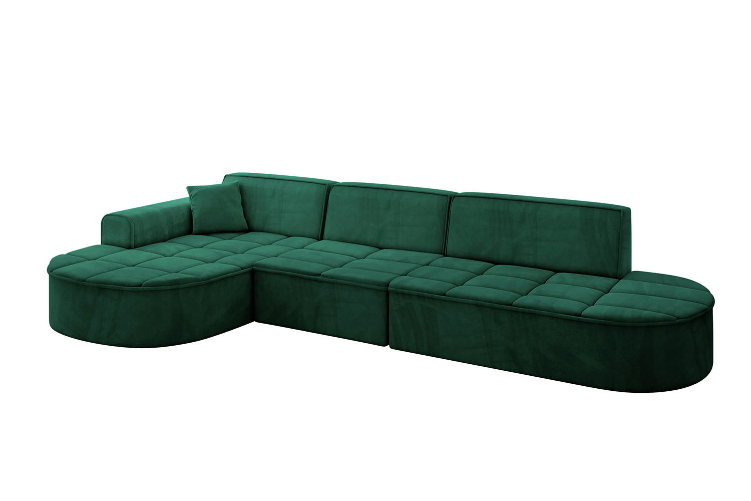 ECKSOFA Ottomane Links TARO-L2 - 328x171x79,5 cm Dunkelgrün - Grün, Holzwerkstoff/Textil (328/171cm) - ALTDECOR