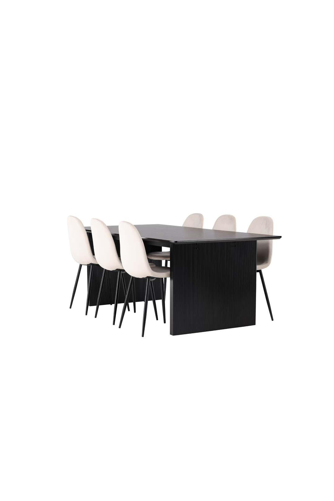 TISCHGRUPPE Schwarz - Schwarz, Holzwerkstoff (100/75/200cm) - ebuy24
