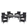 POLY-RATTAN-GARNITUR Anthrazit, Cremeweiß - Anthrazit/Weiß, Kunststoff - MCW