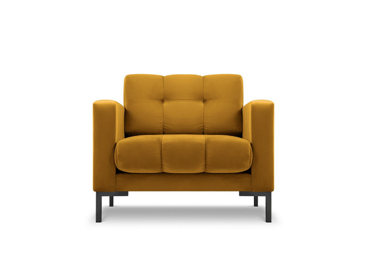 SESSEL Mamaia aus Samt gelb - Gelb, Textil (92/75/87cm) - Micadoni
