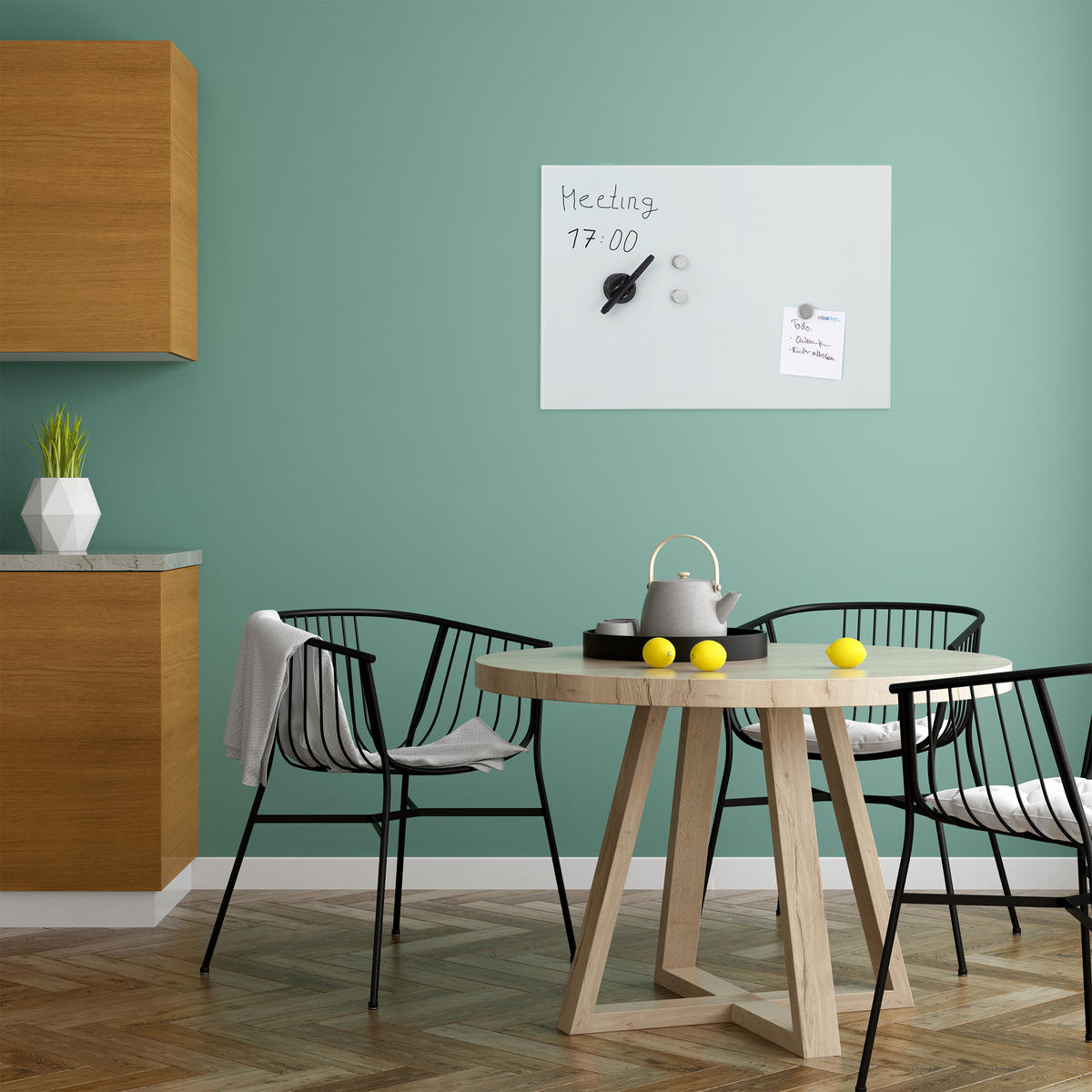 GLAS-MAGNETBOARD - Weiß, Glas/Metall (60/40/0.4cm) - Relaxdays