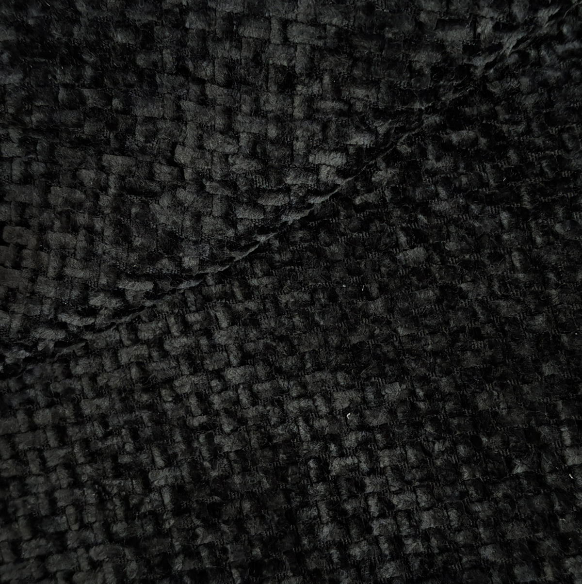 ROHOVÁ sedačka zo ženilkovej látky v čiernej farbe - čierna, textil (168/266cm) - Flora Grace