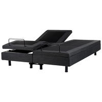 POLSTERBETT Verstellbar 160/200 cm Dunkelgrau Duke - Dunkelgrau/Schwarz, Textil (160/200cm) - Beliani