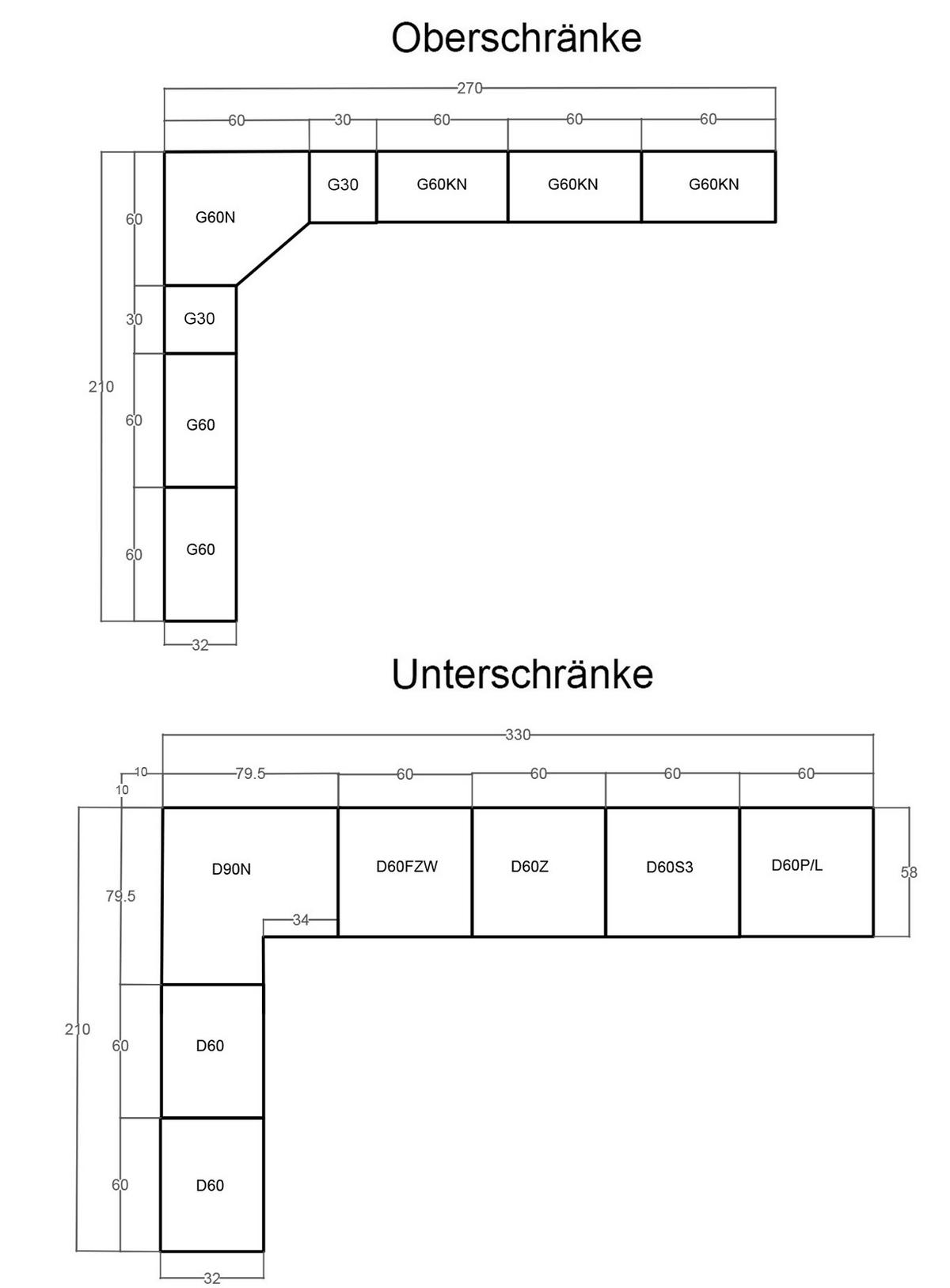 ECKKÜCHE 330 x 210 cm - Velmora KÜ-AS-001 - in Grau / Hochglanz - Grau, Holz (540/212/58cm) - ROYAL24_MARKT