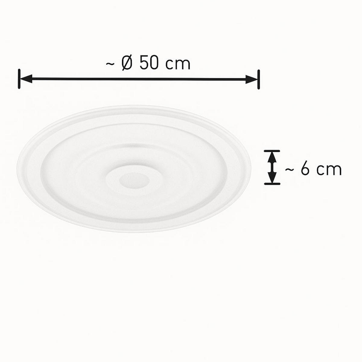 LED DECKENLEUCHTE Rund Weiß - Weiß, Metall (50/50/6cm)