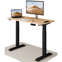 SCHREIBTISCH Elektrisch Höhenverstellbarer HomeOne 120x60cm Schwarz/Eiche mit Memory-Funktion, Anti-Kollisions Technologie - Eichefarben/Schwarz, Holzwerkstoff (60/120/72cm) - Desktronic
