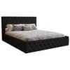 POLSTERBETT 200x200 Verti Slim, Chesterfield, Schwarz - Schwarz, Holz/Textil (200/200cm) - Emporius