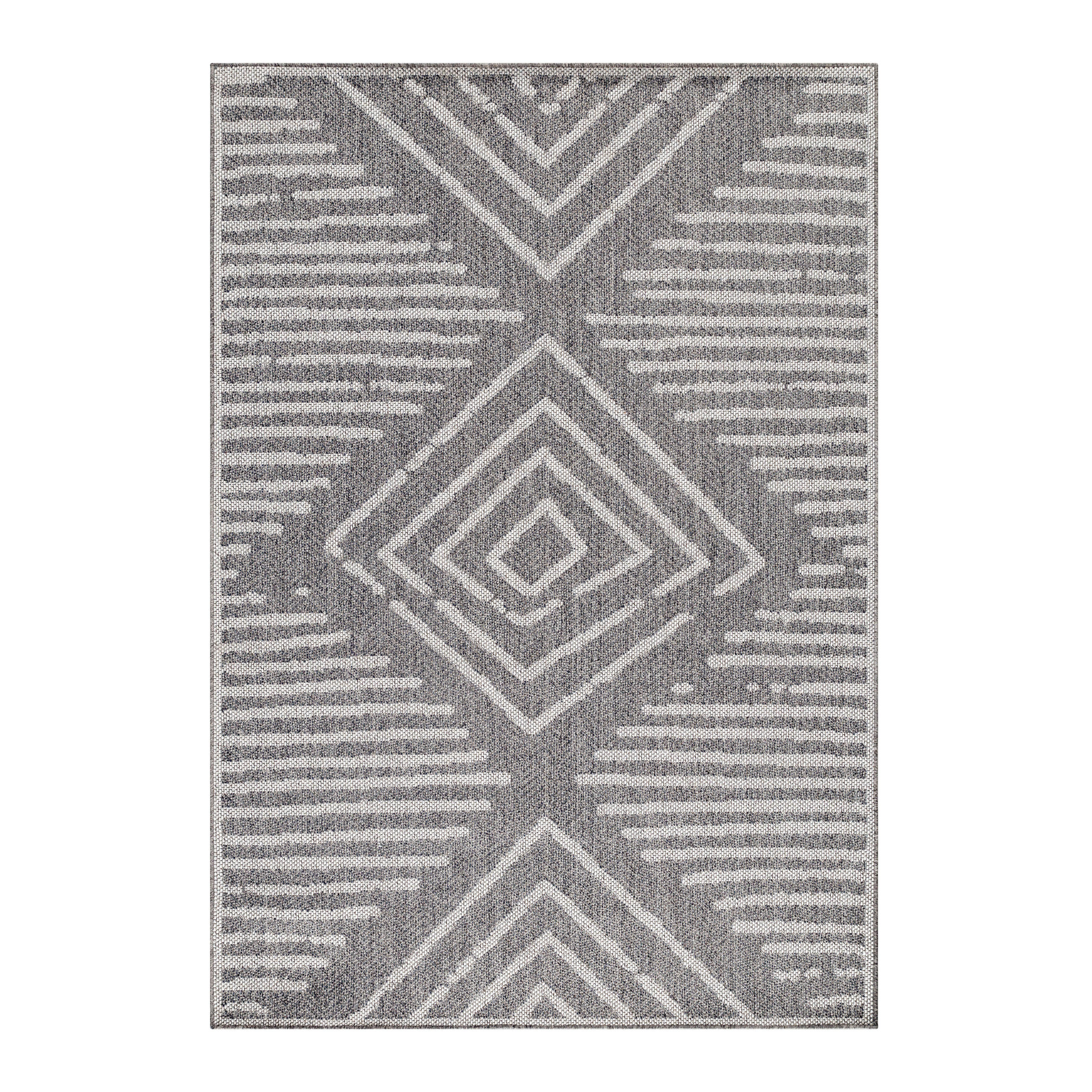 OUTDOORTEPPICH LIRIA, gestreift, Grau, 200 x 290 cm - Grau, Textil (290/200cm) - KADIMA DESIGN