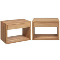 NACHTTISCH Hugo 2er Set, Eiche, 30/55/39 cm - Beige, Holz (55/39/30cm) - WOODEK