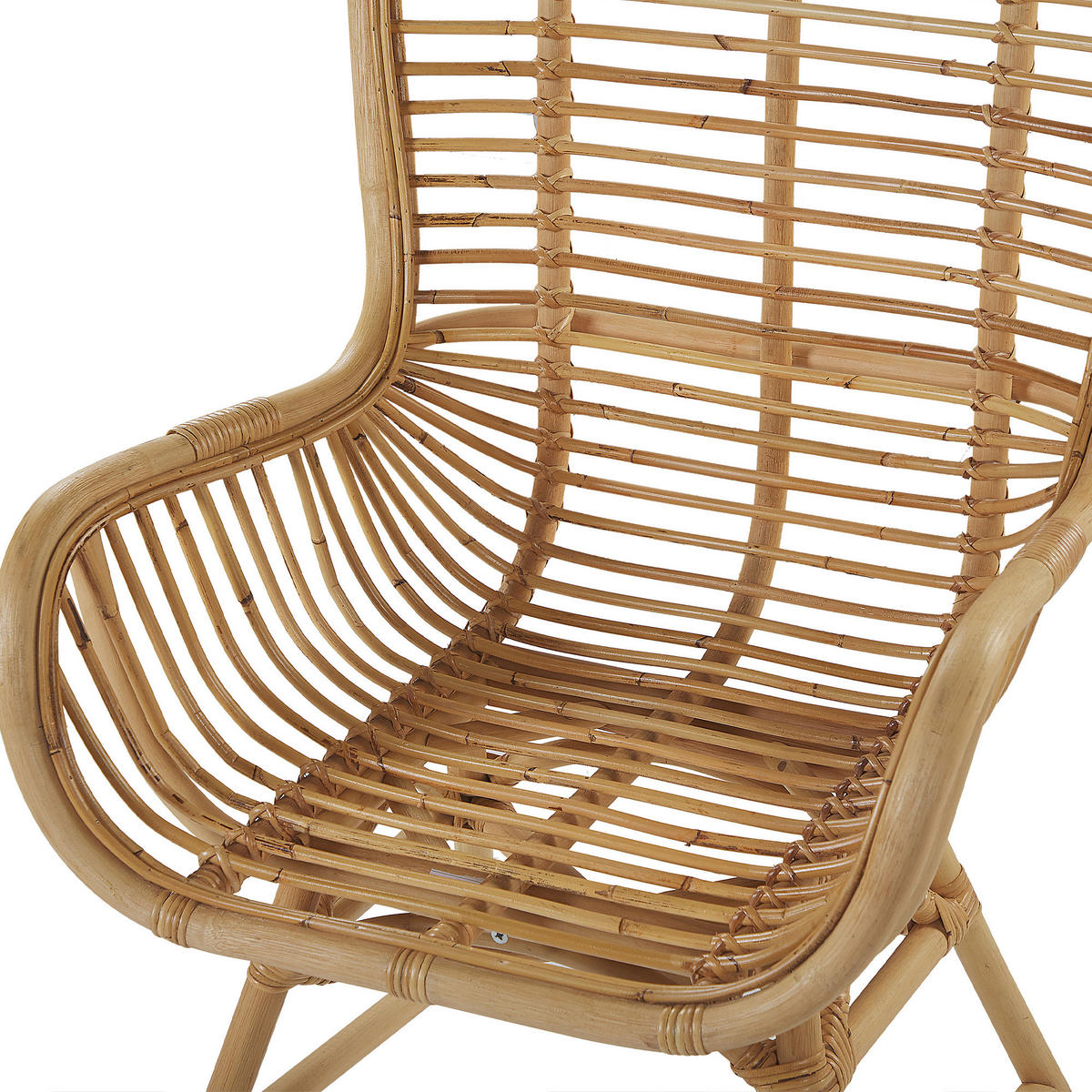 RATTANSTUHL Rattan Beige Togo - Beige, Naturmaterialien (61/96/52cm) - Beliani