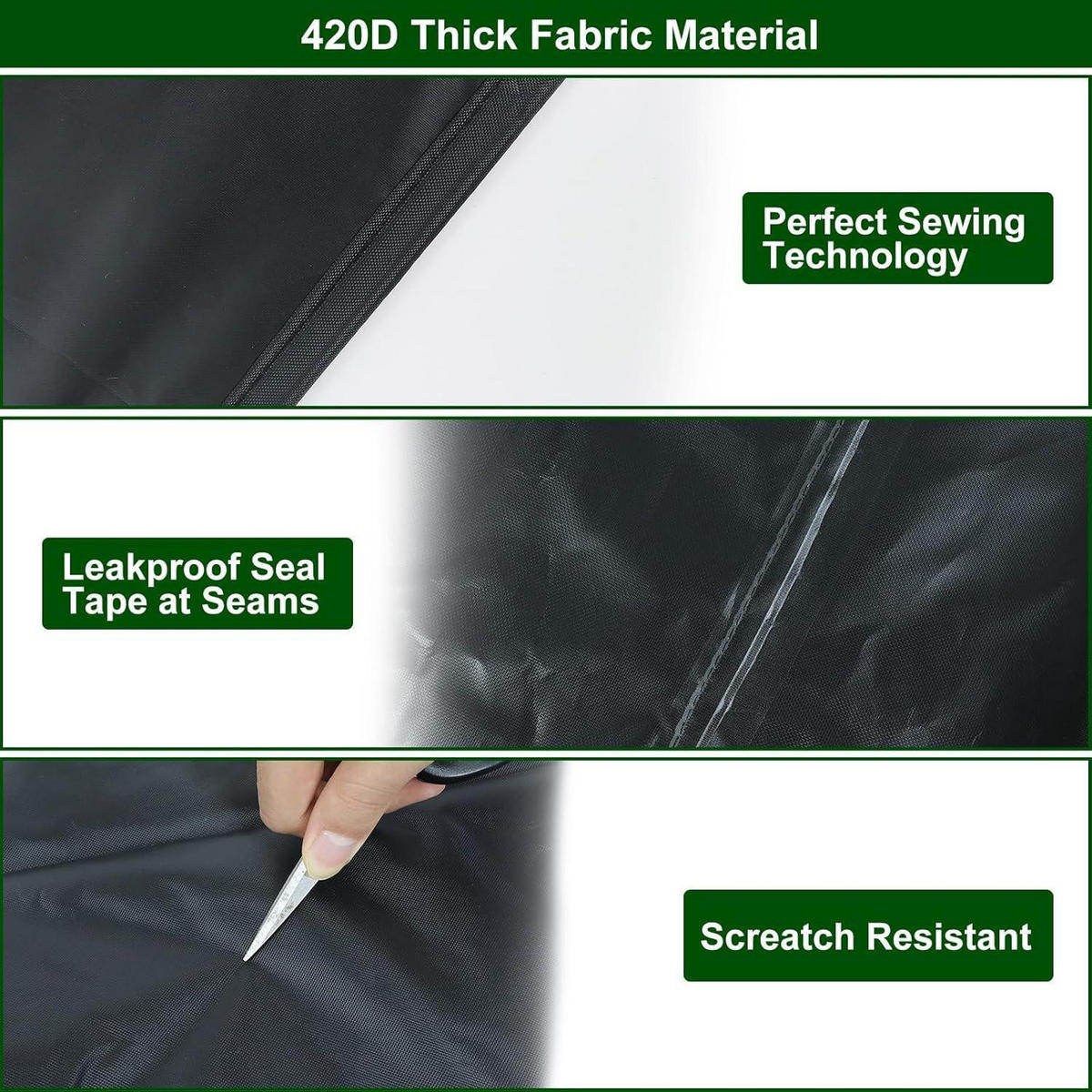 SCHUTZHÜLLE Gartentisch Rechteckig 200 x 100 x 15 cm - Schwarz, Textil (100/15/200cm)