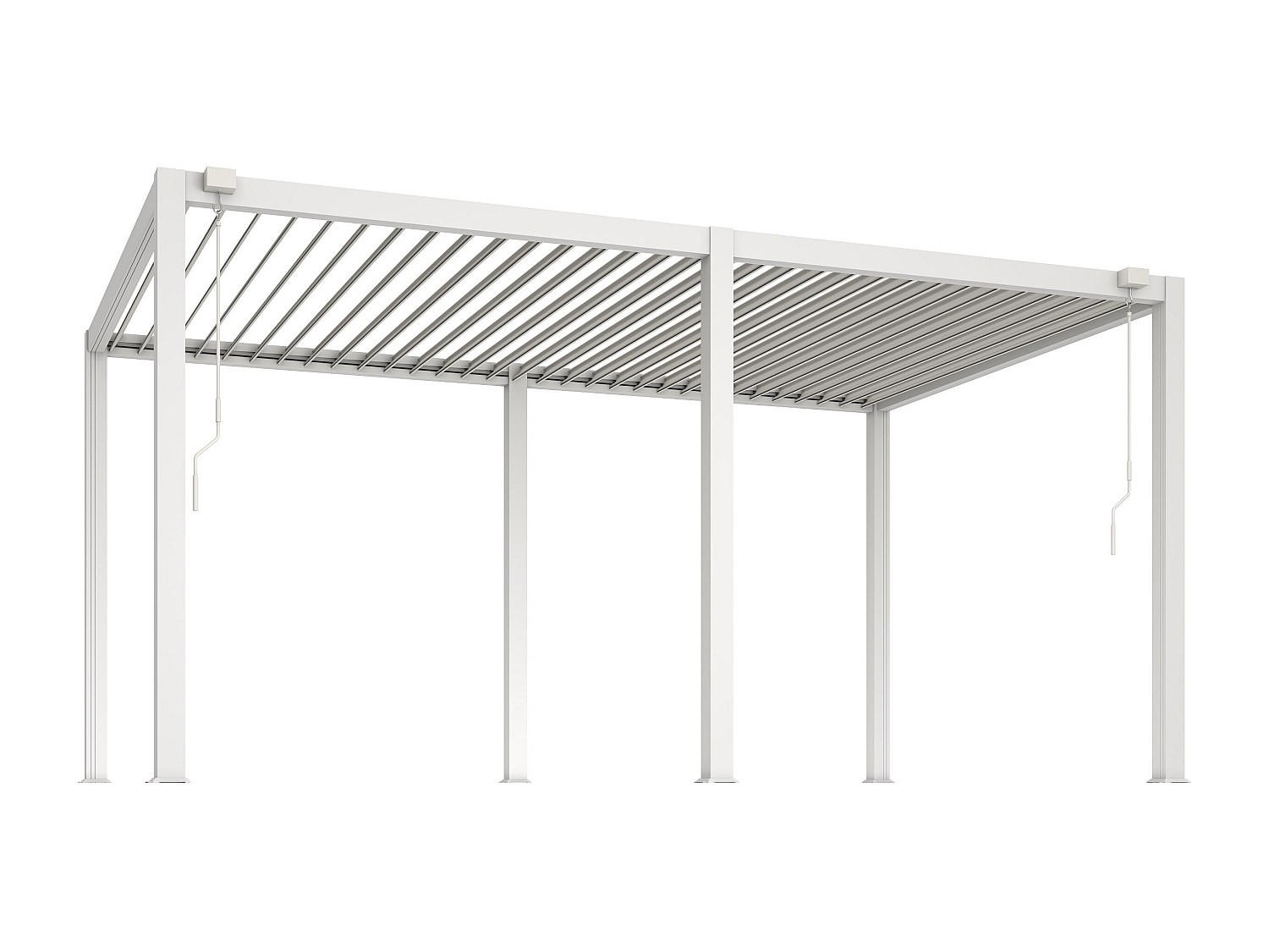 SELBSTTRAGENDE Pergola - 500cm x 300cm - Aluminium - weiß - AMALFI - Weiß, Metall (500/250/300cm) - Vente-Unique