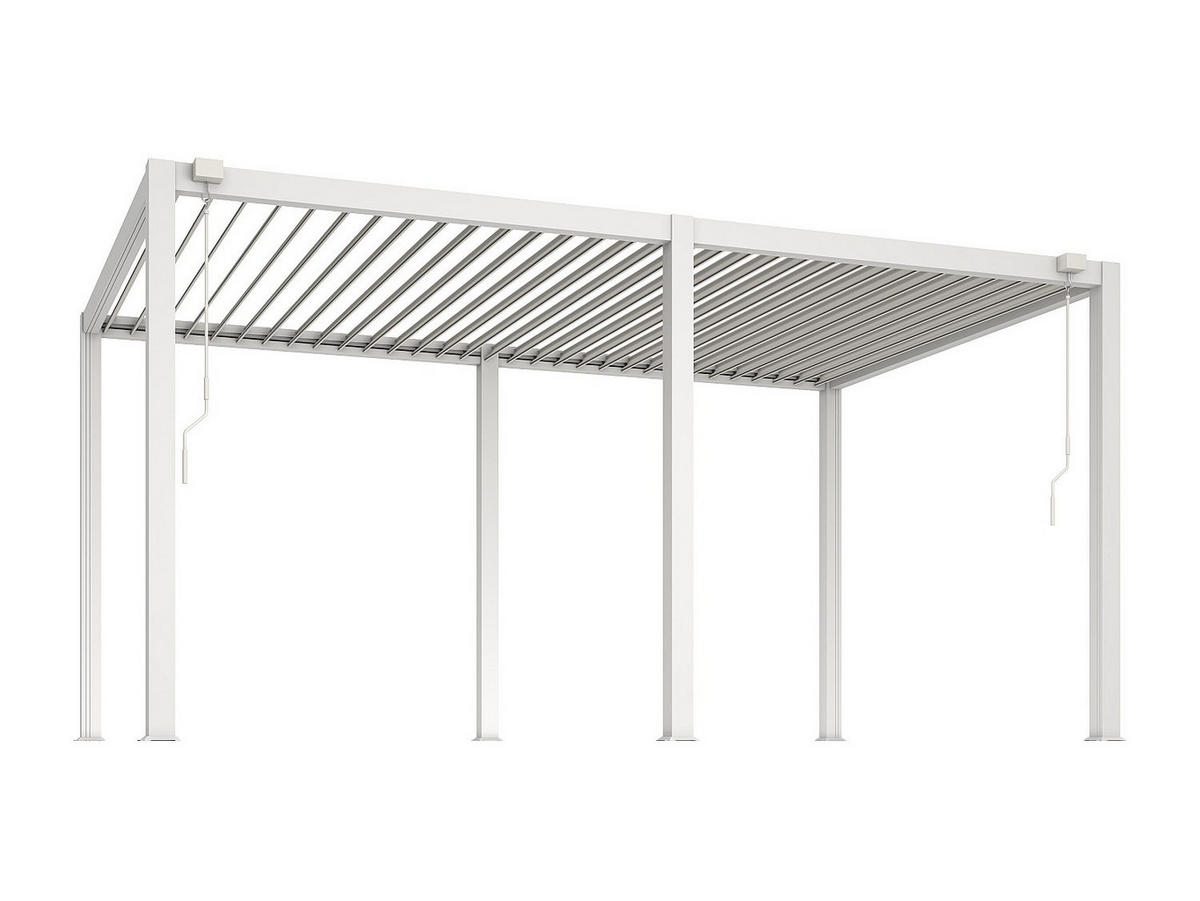 SELBSTTRAGENDE Pergola - 500cm x 300cm - Aluminium - weiß - AMALFI - Weiß, Metall (500/250/300cm) - Vente-Unique
