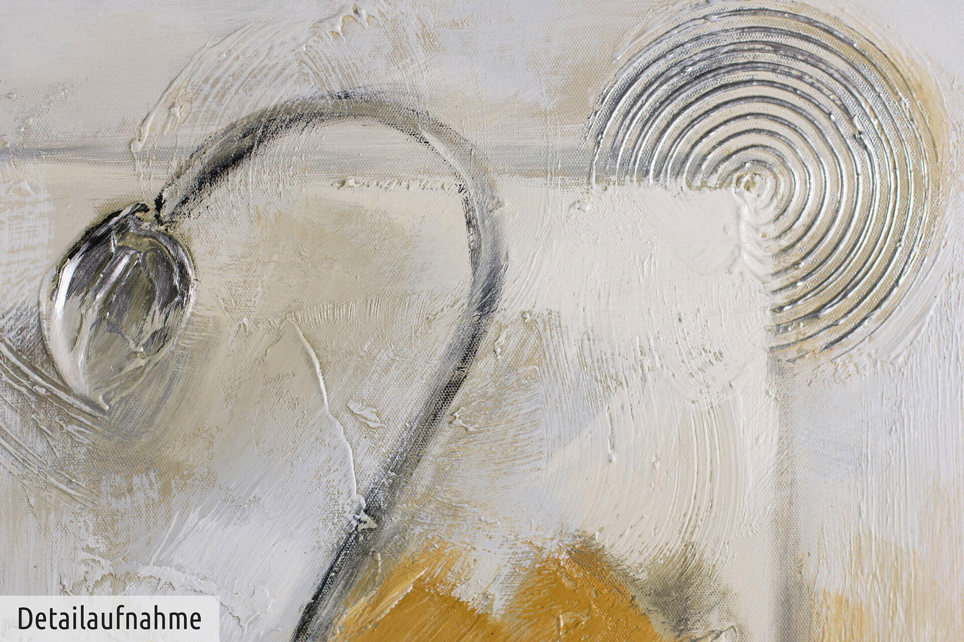 ACRYLBILD HANDGEMALT 120/60 cm - Gelb/Weiß, Holz/Textil (1.6/60cm) - KUNSTLOFT