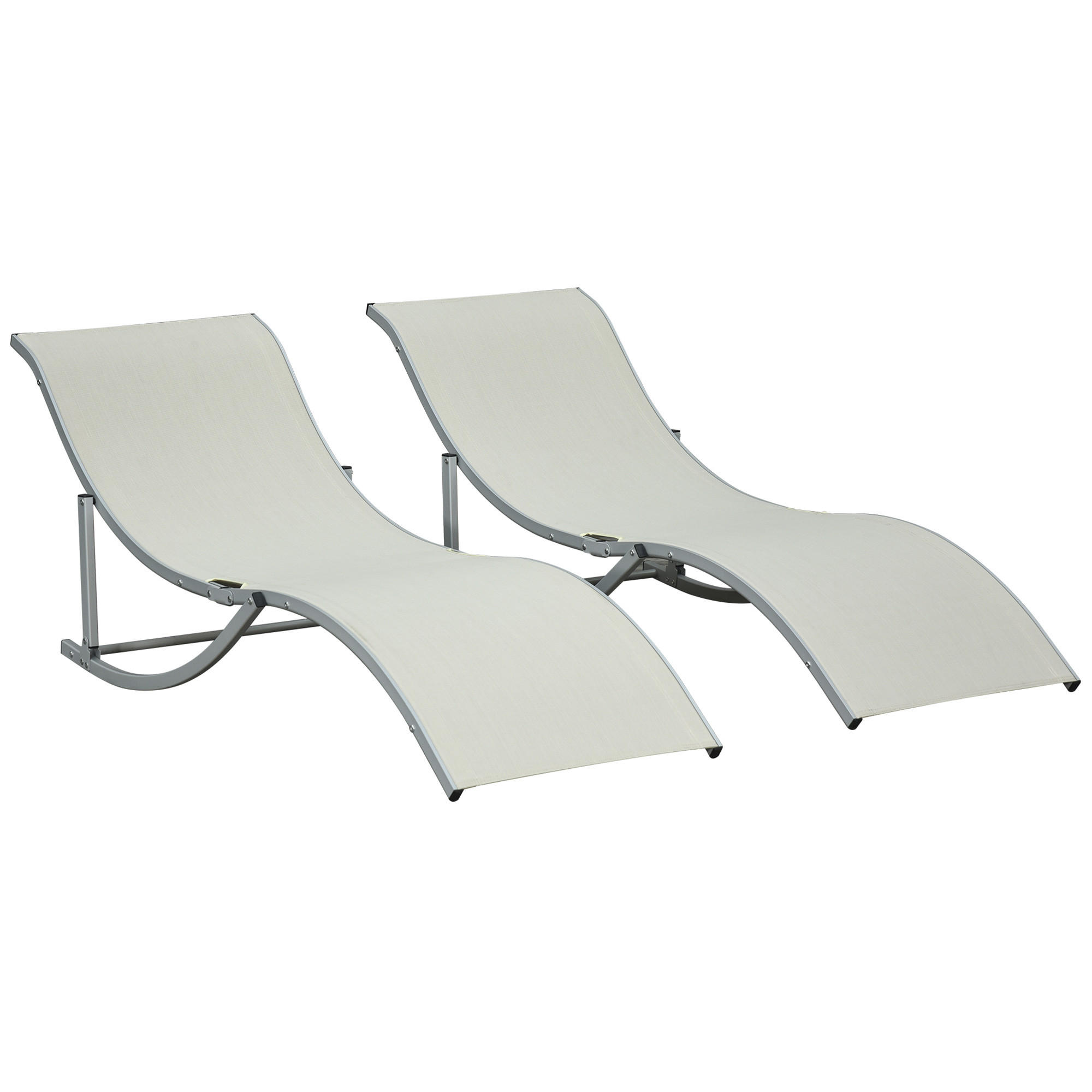 GARTENLIEGEN - Beige, Textil/Metall (61/63/165cm) - Outsunny