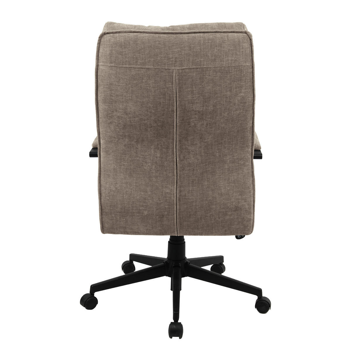 BÜRODREHSTUHL - Strukturstoff / Eisen - Taupe/Schwarz, Textil/Metall (61/110/73cm) - home24