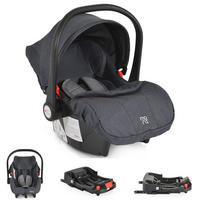 BABYSCHALE Trio Set Isofix grau mit Isofixbasis Royal, i-Size (40 - 87cm) Adapter - Grau, Kunststoff (44/68/44cm) - Moni
