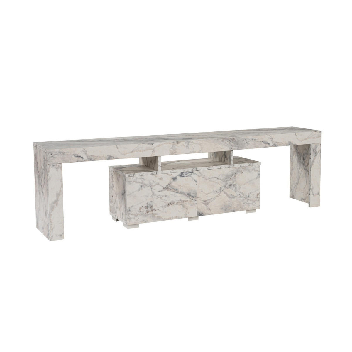 TV-MÖBEL mit 2 Klapptüren 180/31/50 cm - Weiß, Holzwerkstoff (31.3/50/180cm) - Calicosy