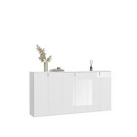 GARDEROBENKOMBINATION 3tlg. Projekt X Garderobe in weiß Nb. und weiß hochglanz B/H/T: 183x99x34 cm - Weiß, Holzwerkstoff (183/99/34cm)