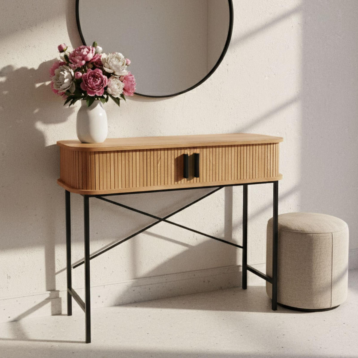 KONSOLE Scava, 100/35/80,5 cm - Braun, Holzwerkstoff (35/80.5/100cm) - EDAXO