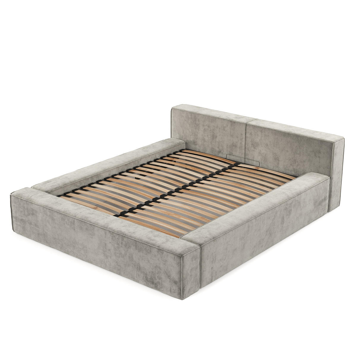 POLSTERBETT Casto mit Stauraum 160/200 cm Beige im Terra NW Stoff - Beige/Schwarz, Holz/Holzwerkstoff (160/200cm) - AltaBeds