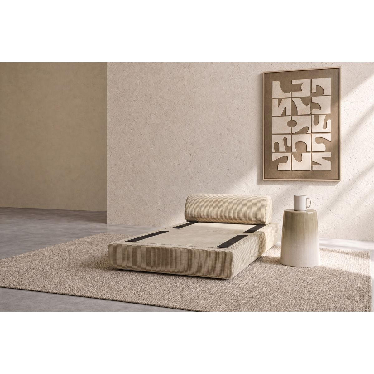 VERWANDLUNGSSESSEL aus beigefarbenem Cord - Beige, Textil (95/70.5/95cm) - Kimo