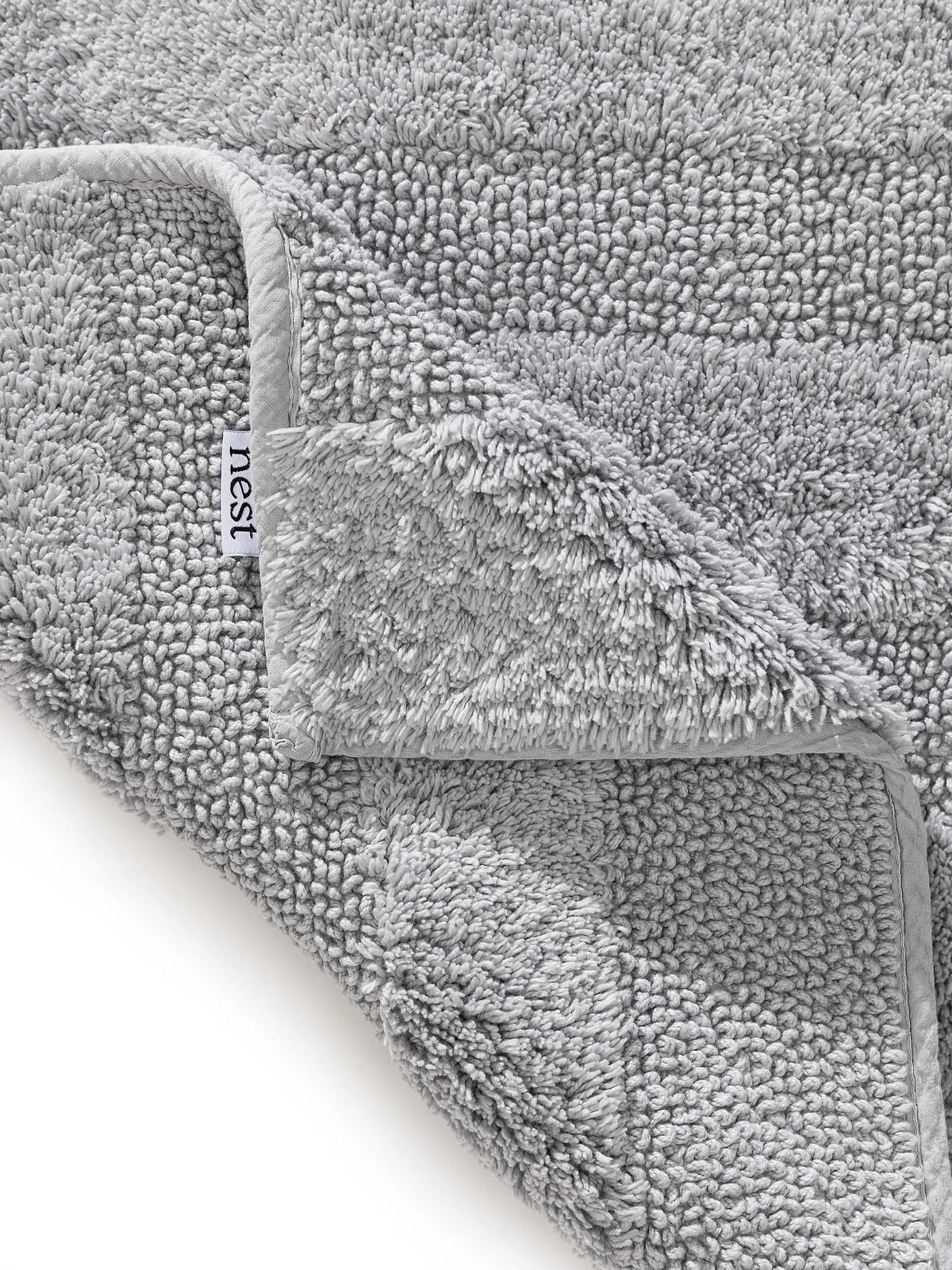 BADEMATTE Ilka Hellgrau 50x80 cm - Hellgrau, Textil (50/80cm) - benuta Nest