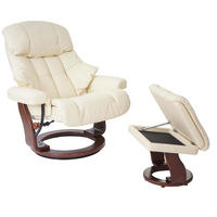 RELAXSESSEL XXL MIT HOCKER Beige - Beige, Leder (97/112/88cm) - MCA