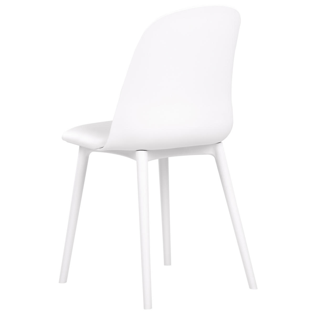 ESSZIMMERSTUHL 2er-Set Kunststoff/Kunstleder weiß Fomby - Weiß, Kunststoff (45/82/43cm) - Beliani