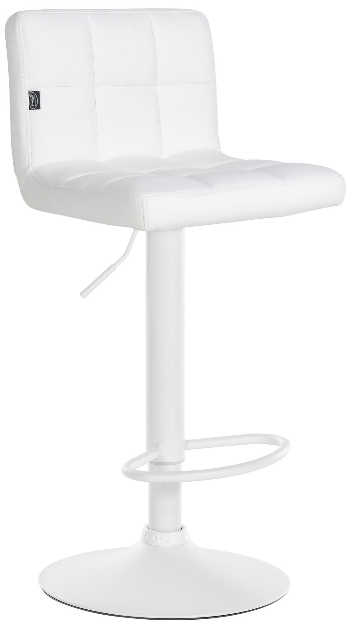 BARHOCKER Lederlook Weiß - Weiß, Textil/Metall (40/85/40cm) - CLP