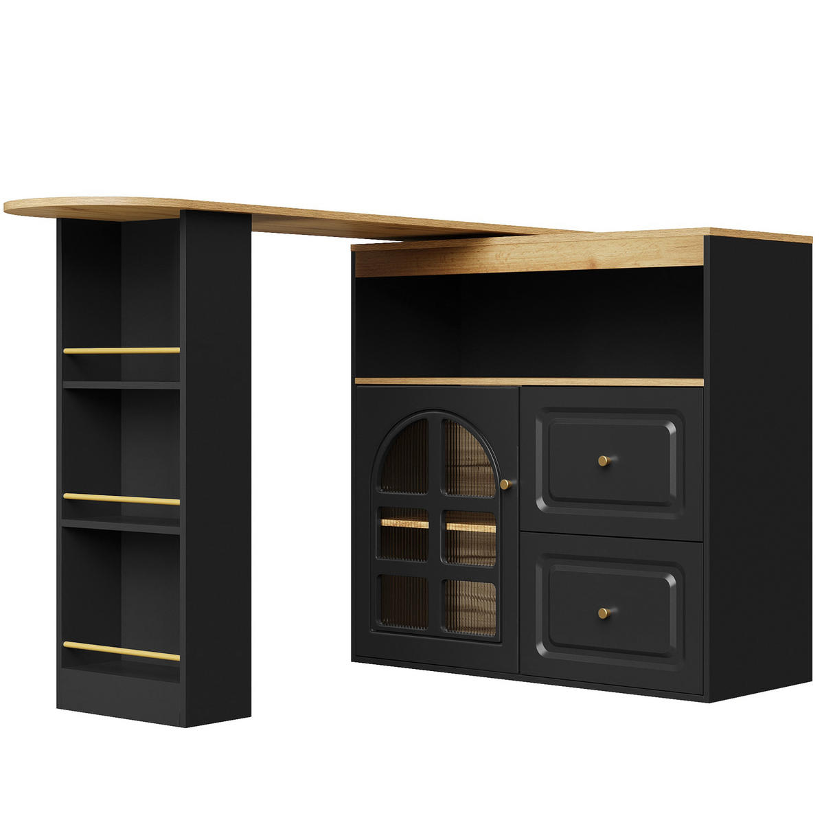 STEHTISCH drehbar ausziehbar 138-204 cm MDF Schwarz - Schwarz, Holz (39/104/138cm) - Beauniv