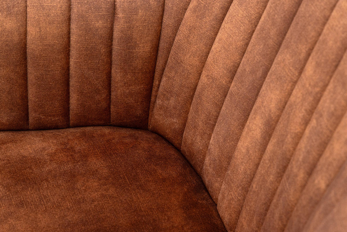 STUHL TURIN Samt Braun 85 cm - Cognac/Schwarz, Textil/Metall (60/84/61cm) - riess-ambiente