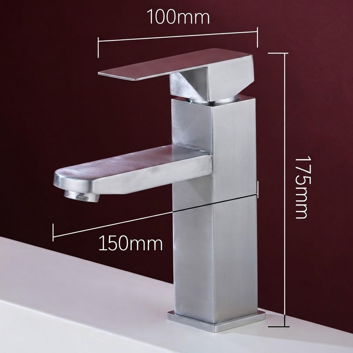 BADEZIMMERARMATUR, 17,5 x 15 cm, silber - Silberfarben, Metall (28/7/2cm) - Vallsero