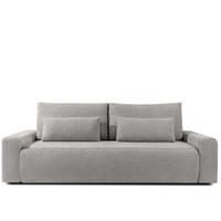 3-SITZER SCHLAFSOFA MOLLIS, Bouclé, Stahl - Edelstahlfarben, Holz/Holzwerkstoff (250/93/108cm) - KONSIMO®