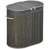 WÄSCHEKORB mit Deckel 100L, Bambus, Grau - Grau, Naturmaterialien (62.5/60.5/37cm) - HOMCOM