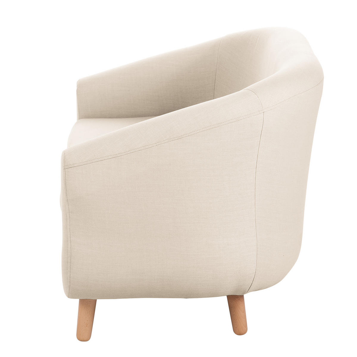 2-SITZER SOFA - Beige, Buchenholz/Textil (140/74/74cm) - home24