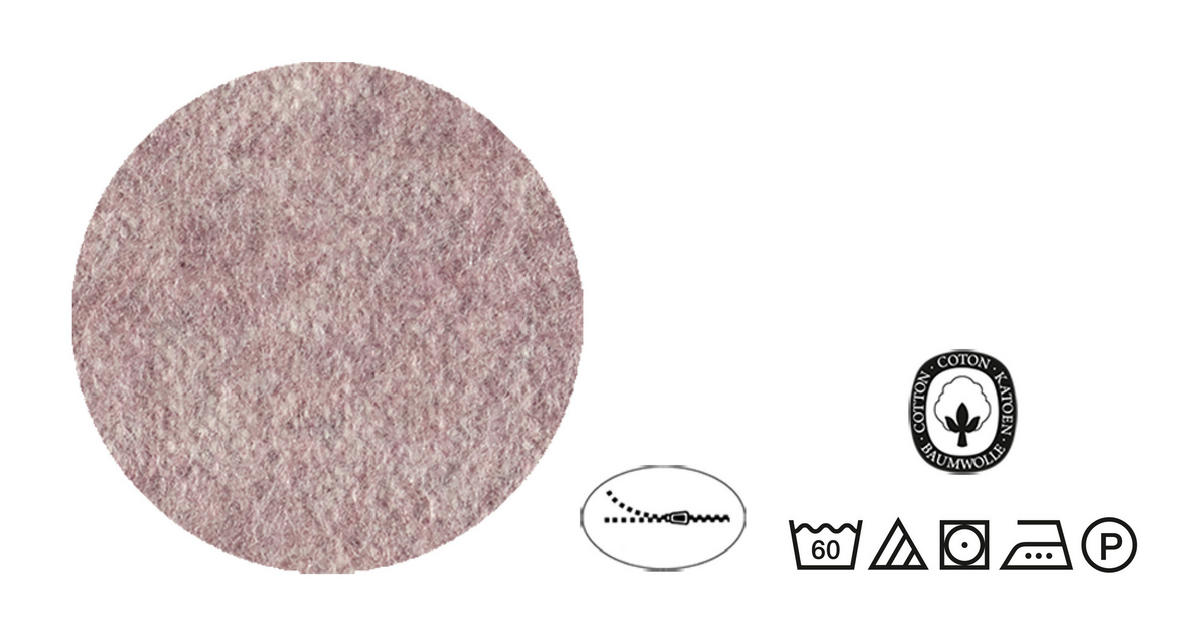 BETTWÄSCHE-GARNITUR Biber Melange UNI brombeer, 155x200 cm + 80x80 cm - Brombeere, Textil (155/200cm) - biberna