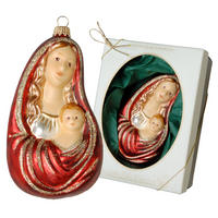CHRISTBAUMSCHMUCK Maria mit Kind Rot 13cm (Glas / 1 Stk.) - Rot, Glas (7/13/5cm) - Krebs Glas Lauscha
