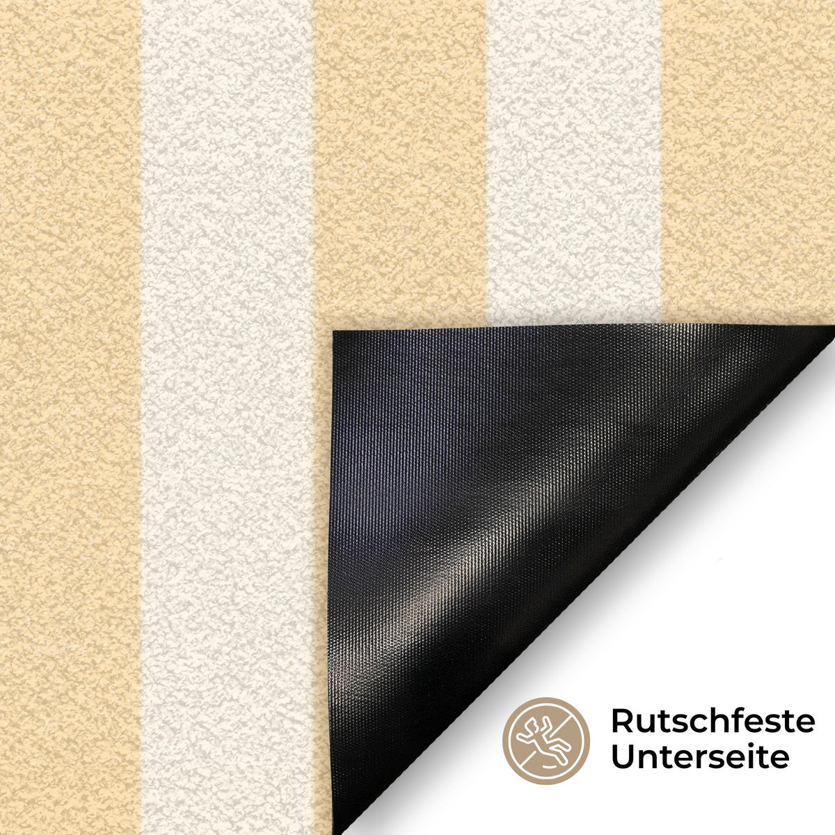 FUSSMATTE Blau – Gelb – Streifen – La Dolce Vita 60x40 cm - Hellgelb, Kunststoff (60/0.4cm) - MuchoWow