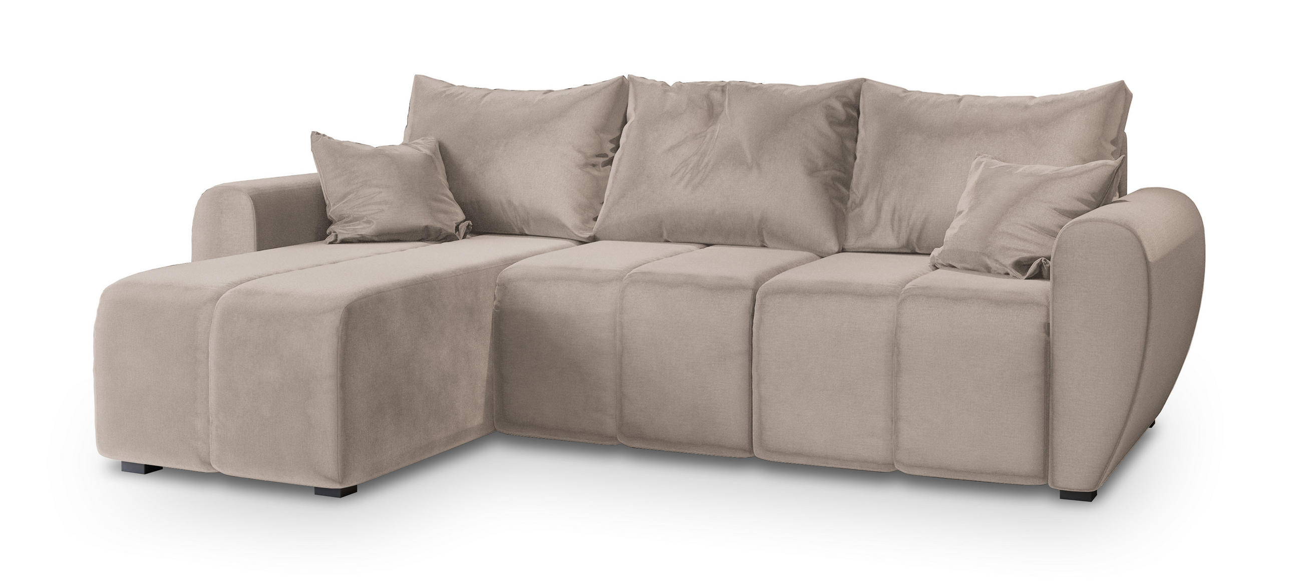 ROHOVÁ SEDAČKA MADISON béžová - černá/béžová, dřevo/textil (246/143cm) - MASSENO