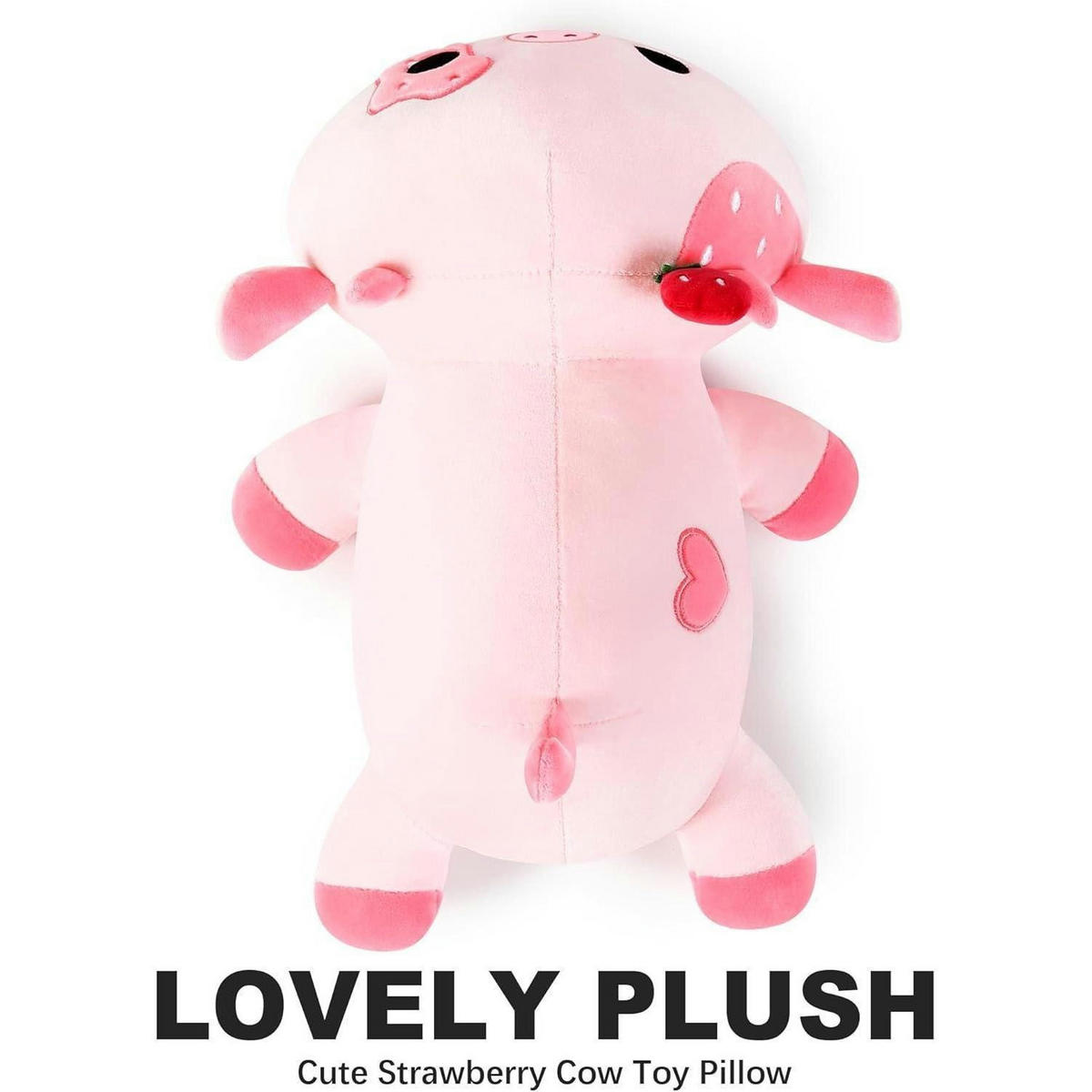 PLÜSCHTIER Kuh, Kawaii Milchkuh Kuscheltier in rosa - Rosa, Textil (20/30cm)
