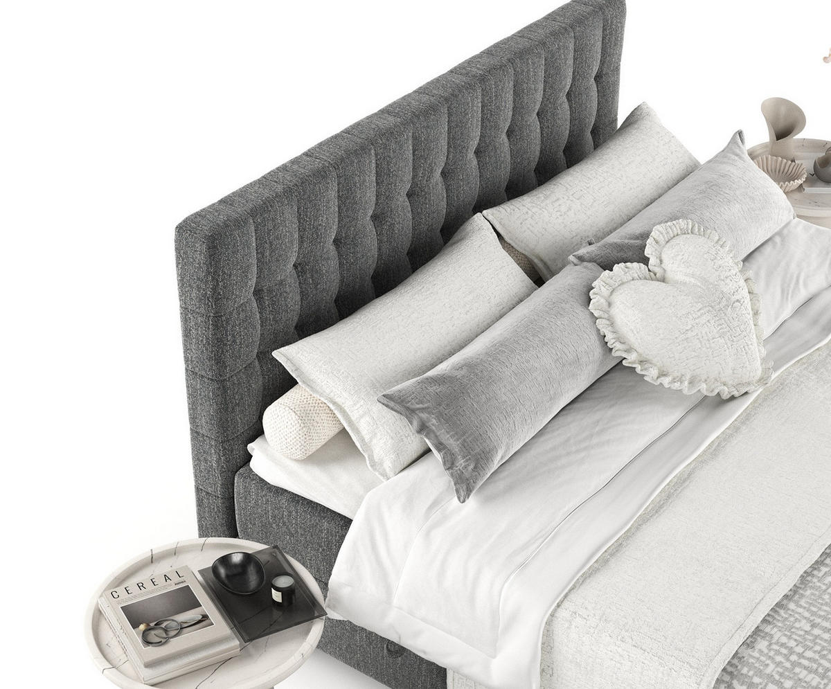 BOXBETT Divine Schwarz 180/200 cm - Schwarz, Holz/Holzwerkstoff (180/200cm) - Maison de Reve