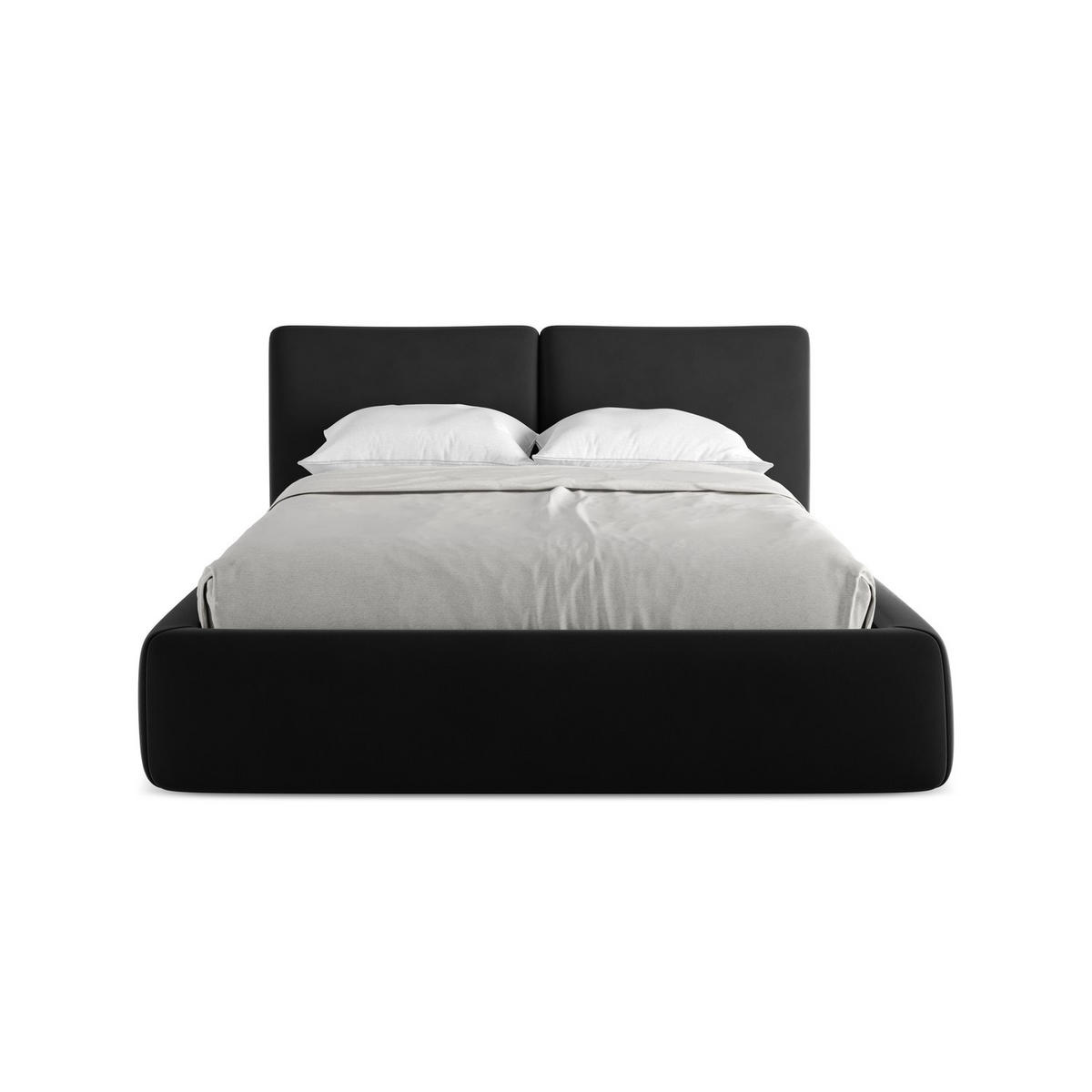 POLSTERBETT mit Bettkasten und Lattenrost 160x228 Schwarz - Schwarz, Kunststoff/Textil (140/200cm) - LaMiaSofa