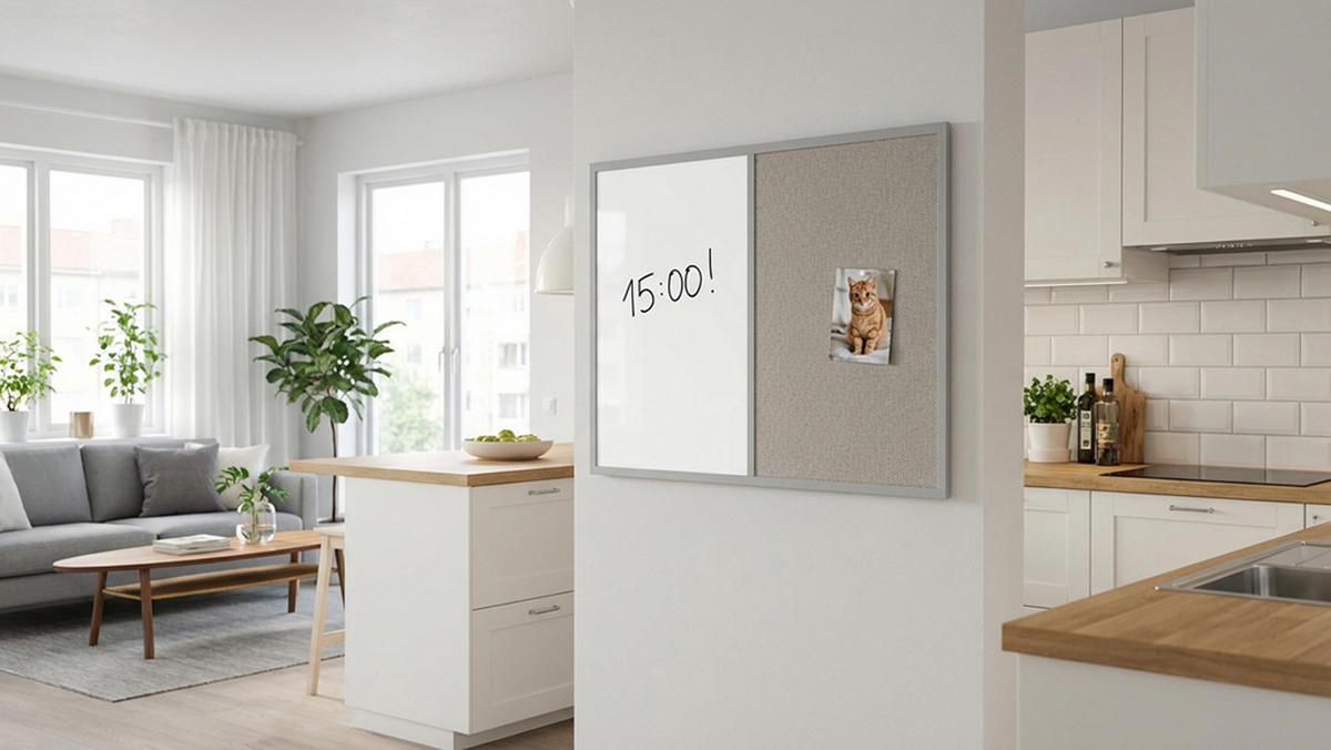 KOMBITAFEL, Kork grau / magnetisch weiß 90x60 - Grau, Holz (90/60/1.5cm) - ALLboards