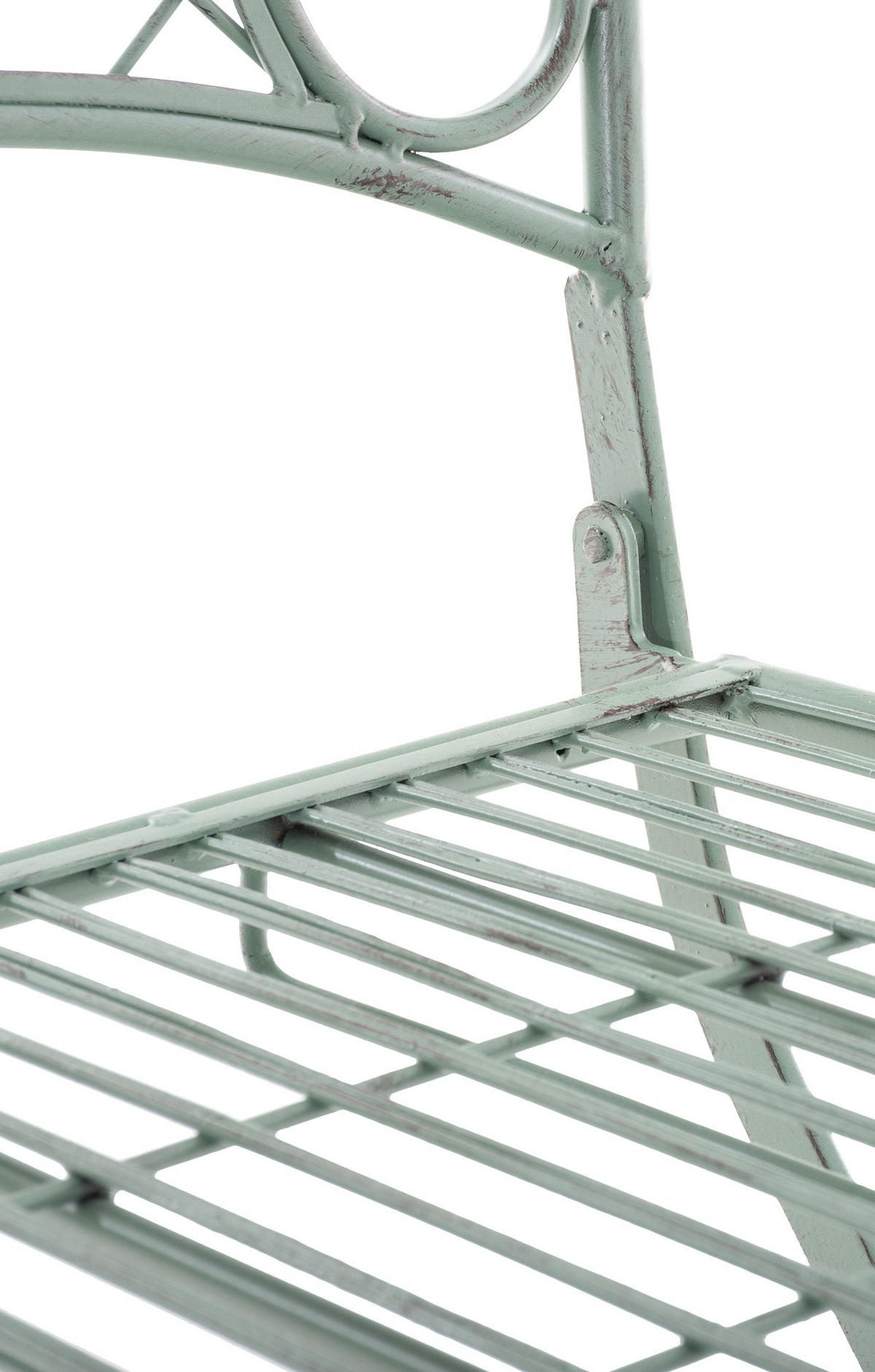 GARTENKLAPPSTUHL Metall Antik-Grün - Grün, Metall (42/94/40cm) - CLP