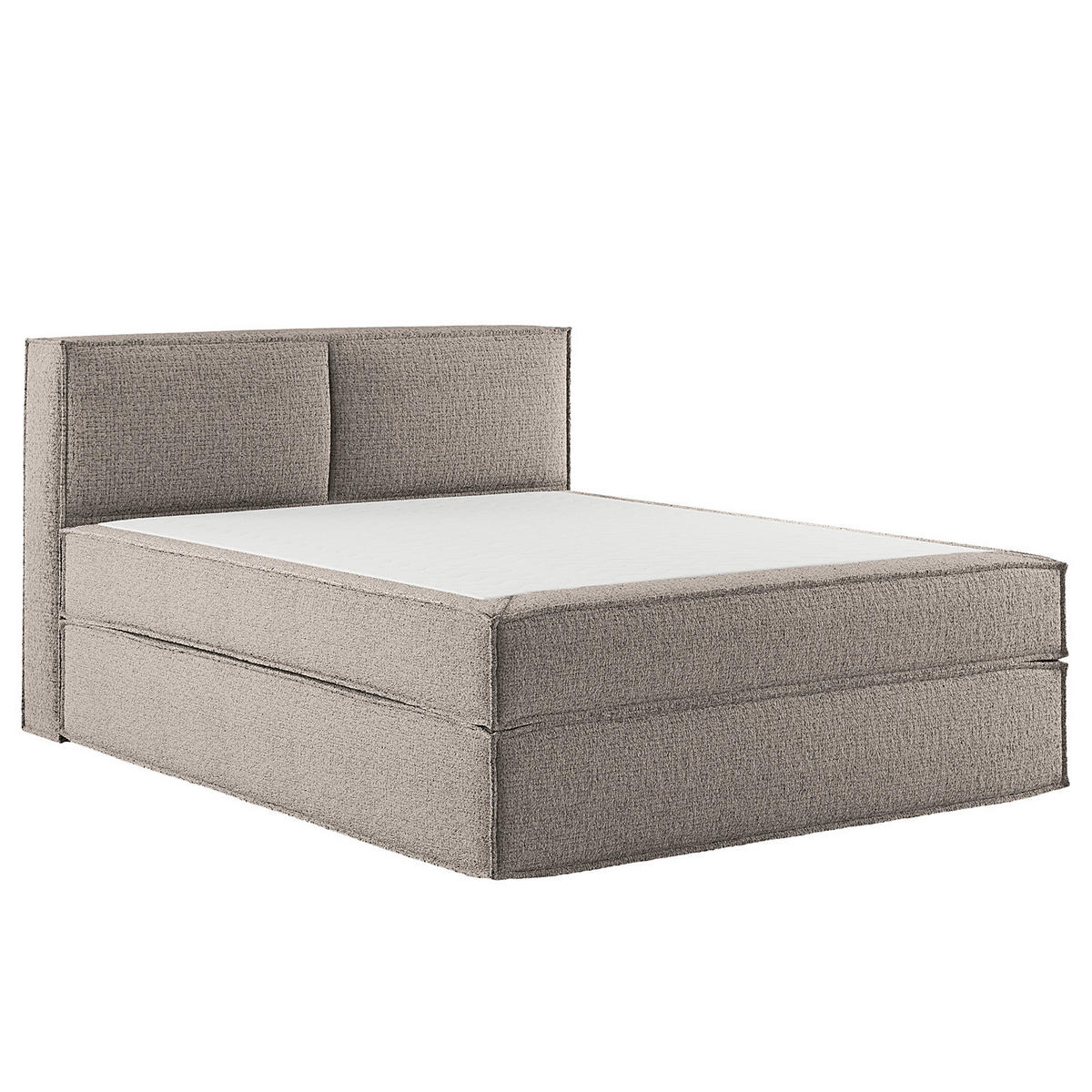 BOXSPRINGBETT mit Kopfteil - Premium - Grau, Textil (140/200cm) - home24