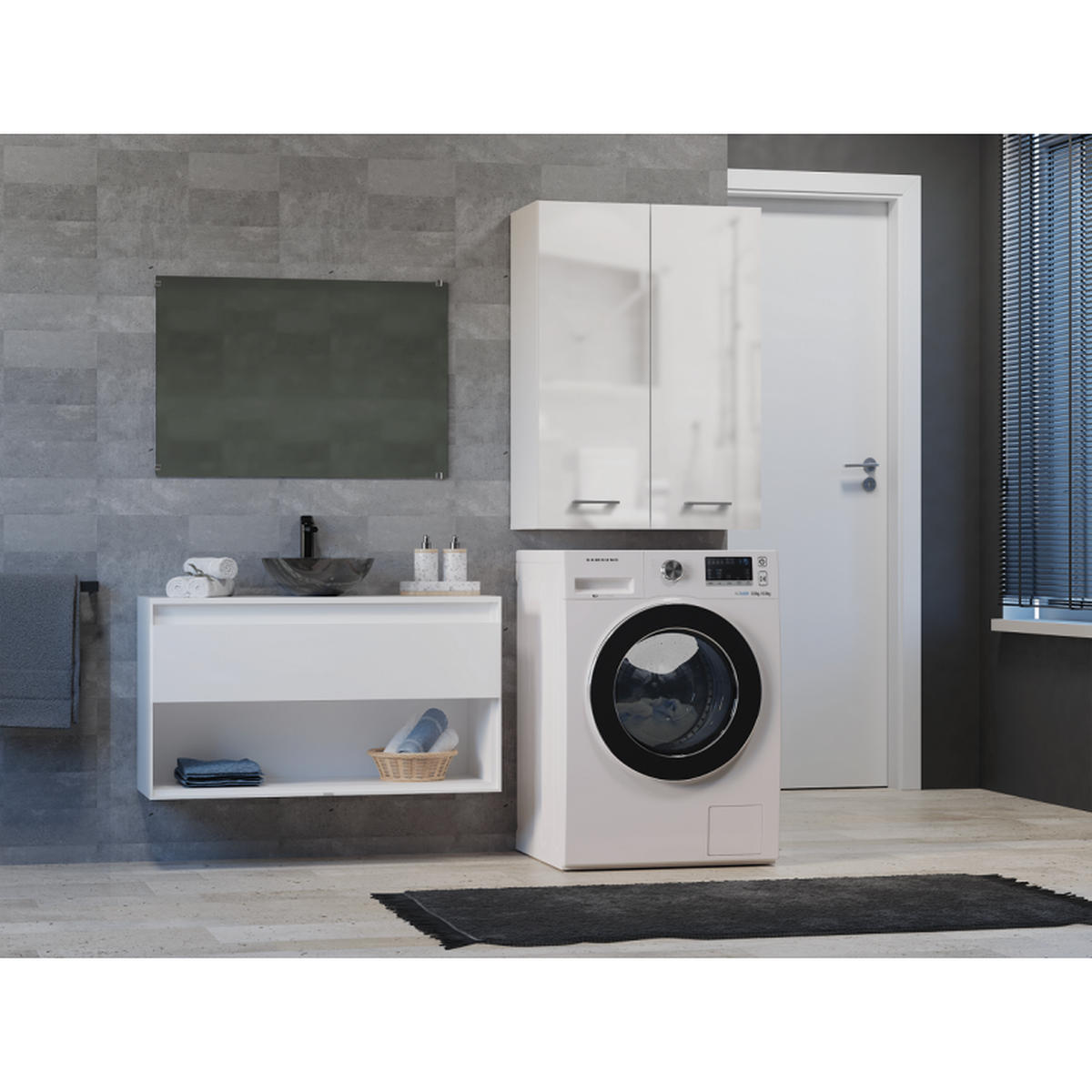 BADEZIMMERSCHRANK Weiß 64/90/30 - Weiß, Holzwerkstoff (64/90/30cm) - RAUMHIRSCH FURNITURE