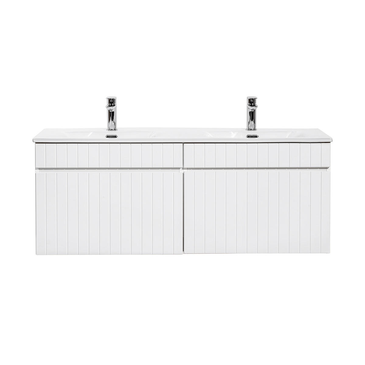 DVOJUMYVADLO 120cm Zelie Bílá - bílá, kompozitní dřevo (120/46/45cm) - Petits-meubles